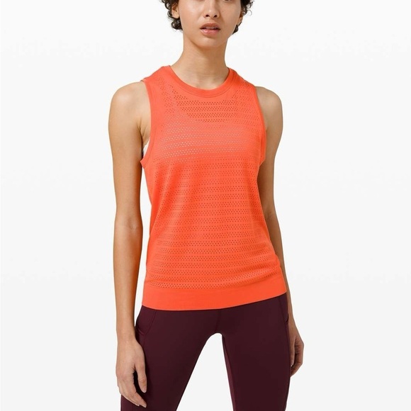 Lululemon Breeze By Muscle Tank II *Squad Brick Orange Size 4 Running Women’s - Picture 1 of 9